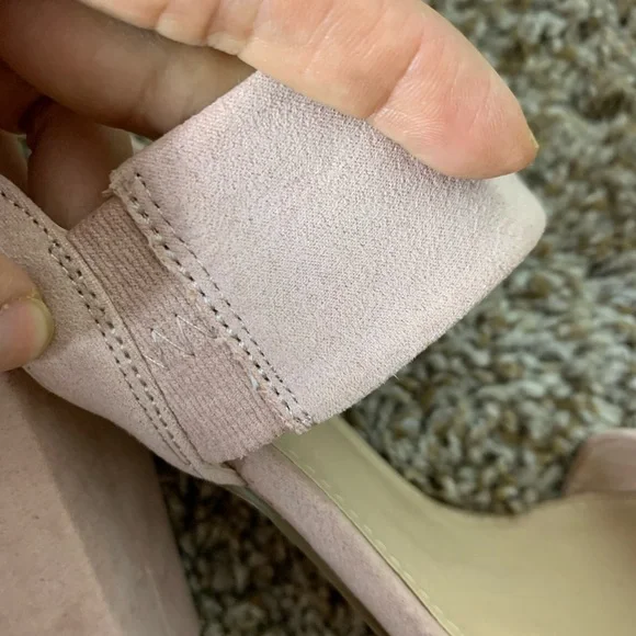 JustFab Perenna Heeled Sandal Pink Suede Chunky Heel size 9 - Picture 12 of 14